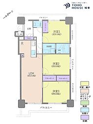 エレガントライフ松戸 3LDKの間取図画像