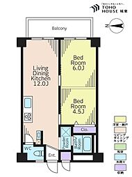 田端マンション 2LDKの間取図画像