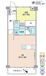 新大橋永谷マンション 1LDKの間取図画像