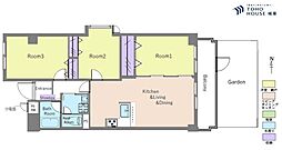 藤和梅島ハイタウンB棟 3LDKの間取図画像