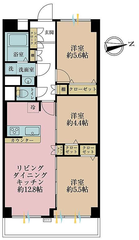 3LDK 間取り