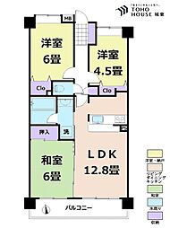 ライオンズシティ竹の塚第2 3LDKの間取図画像