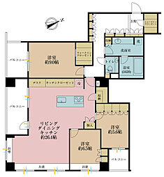 ライオンズ浜田山セントマークス 3LDKの間取図画像