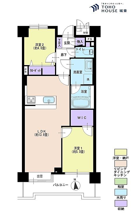 2LDK 間取り