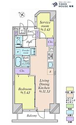 クレベール西新宿 1SLDKの間取図画像