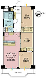 白鳥スカイマンション 2SLDKの間取図画像