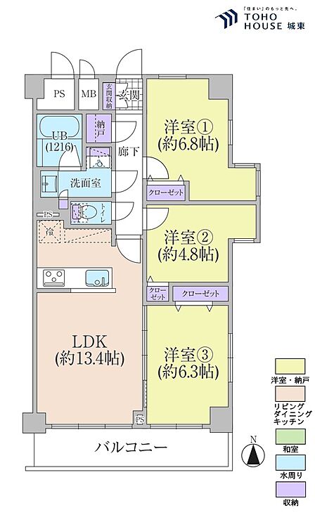 3LDK 間取り