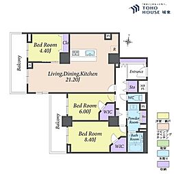 シテヌーブ北千住30A棟 3LDKの間取図画像