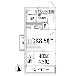 メゾン・ド・アルシュ 1LDKの間取図画像