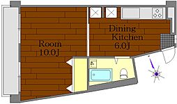 マンションキリイ 1DKの間取図画像