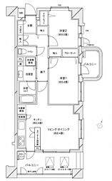 リブゼ横浜サザンテラス 2LDKの間取図画像
