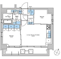 ブラウ戸越銀座スカイ 2LDKの間取図画像