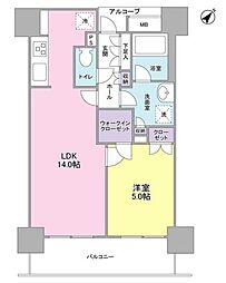LaSante五反田 1LDKの間取図画像