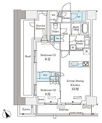 Parknadefit南青山Garden 2LDKの間取図画像