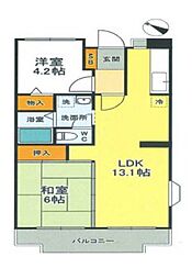 アクイール・セイザン 2LDKの間取図画像