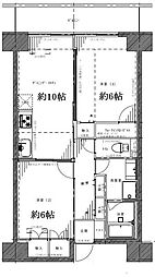 レジディア芝浦 2LDKの間取図画像