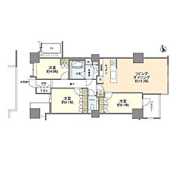 用賀レジデンス 3LDKの間取図画像