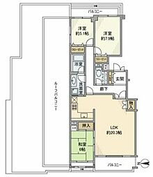 コスモ池上エクセラ 3LDKの間取図画像