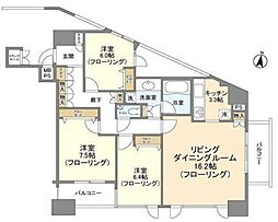 HF白金高輪レジデンス 3LDKの間取図画像