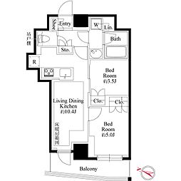 343RESIDENCEMEGURO2 2LDKの間取図画像