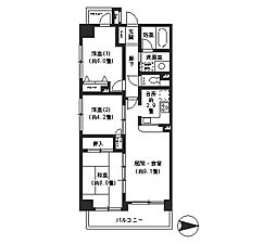 パークヒルズ武蔵小杉 3LDKの間取図画像