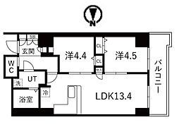 シティコート目黒4号棟 2LDKの間取図画像