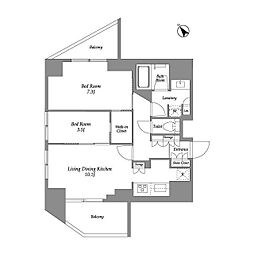 シーズンフラッツ大森西 2LDKの間取図画像