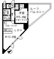 ベルドミール目黒 1LDKの間取図画像