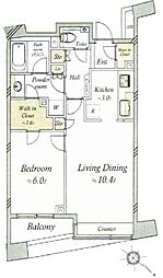 パークホームズ目黒ザレジデンス 1LDKの間取図画像