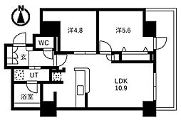 シティコート目黒4号棟 2LDKの間取図画像