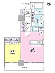 LaSante五反田 1LDKの間取図画像