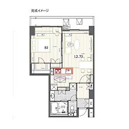 LaSante五反田 1LDKの間取図画像