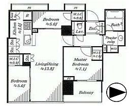 ワールドシティタワーズブリーズタワーB1棟 3LDKの間取図画像
