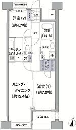 アビティ目黒 2LDKの間取図画像