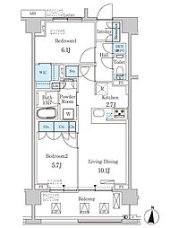 オアーゼ池上テラス 2LDKの間取図画像