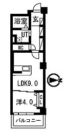 アクティ目黒駅前1号棟 1LDKの間取図画像