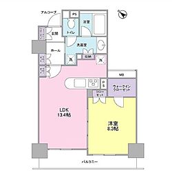 LaSante五反田 1LDKの間取図画像