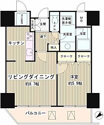 トレステージ目黒 1LDKの間取図画像