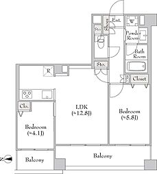 ミリアレジデンス大岡山 2LDKの間取図画像