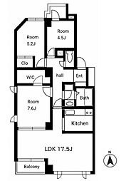 AdenCourtAzabu 3LDKの間取図画像