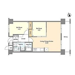 COMFORIA芝浦2 2LDKの間取図画像