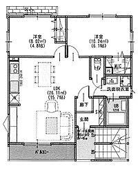 品川区中延1丁目アパート 2LDKの間取図画像