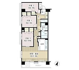 クラッサ目黒かむろ坂 3LDKの間取図画像