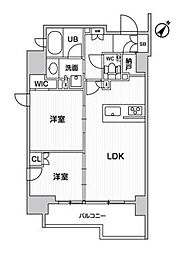 ディームス大井町 2LDKの間取図画像