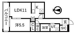 シティコート目黒4号棟 1LDKの間取図画像