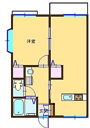 青木ハイツB 1LDKの間取図画像