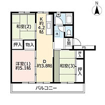 UR立川幸町  ｜ 東京都立川市幸町4丁目（賃貸マンション3DK・4階・56.65㎡） その2