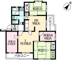 UR立川一番町東  ｜ 東京都立川市一番町6丁目（賃貸マンション4LDK・2階・102.67㎡） その2