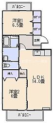 グランメゾン津島の森A 2LDKの間取図画像