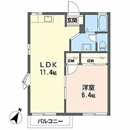 ハイツみのり 1LDKの間取図画像